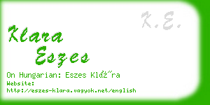 klara eszes business card